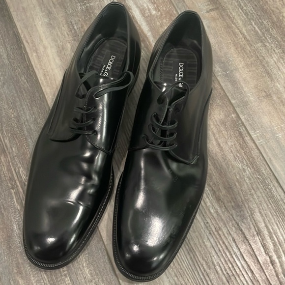 Dolce & Gabbana Black Leather Derby Laced Men’s Shoes 9.5 main image 5